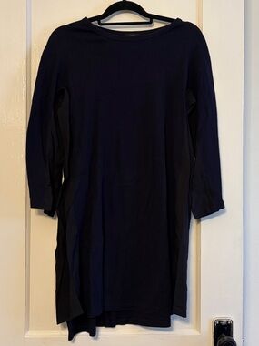 COS Navy 3/4 Sleeve Swing Shift Dress